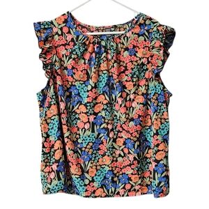 Emery Rose Flutter Sleeve Floral Blouse Top NEW NWT Women's 3XL